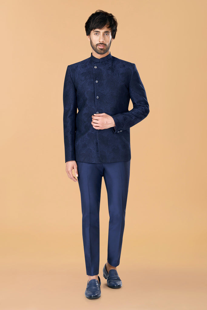 Midnight Blue overlaping Jodhpuri Coat