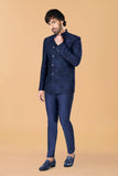 Midnight Blue overlaping Jodhpuri Coat