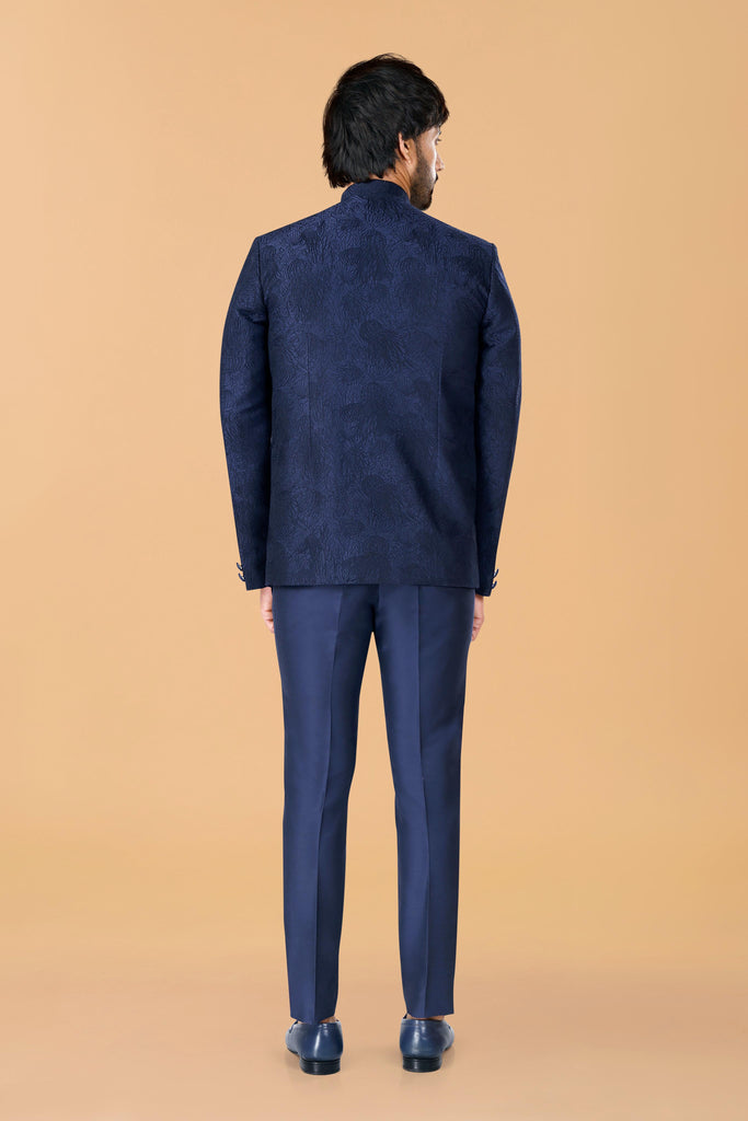 Midnight Blue overlaping Jodhpuri Coat