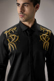 SHOULDER LEAVES - HAND EMBROIDERED DESIGNER SHIRT