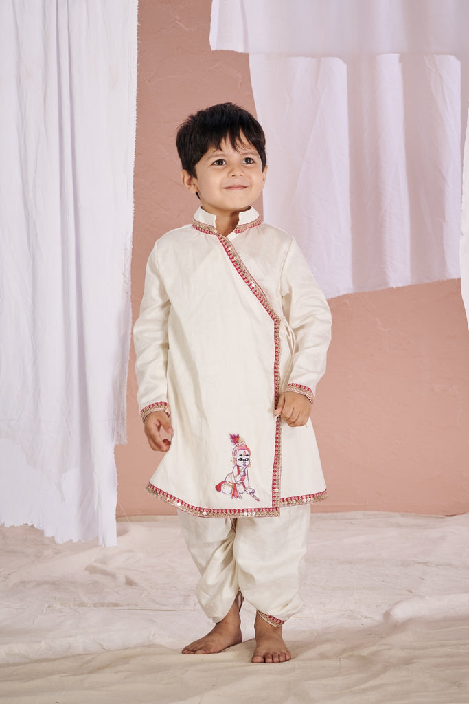 WHITE KRISHNA DHOTI SET