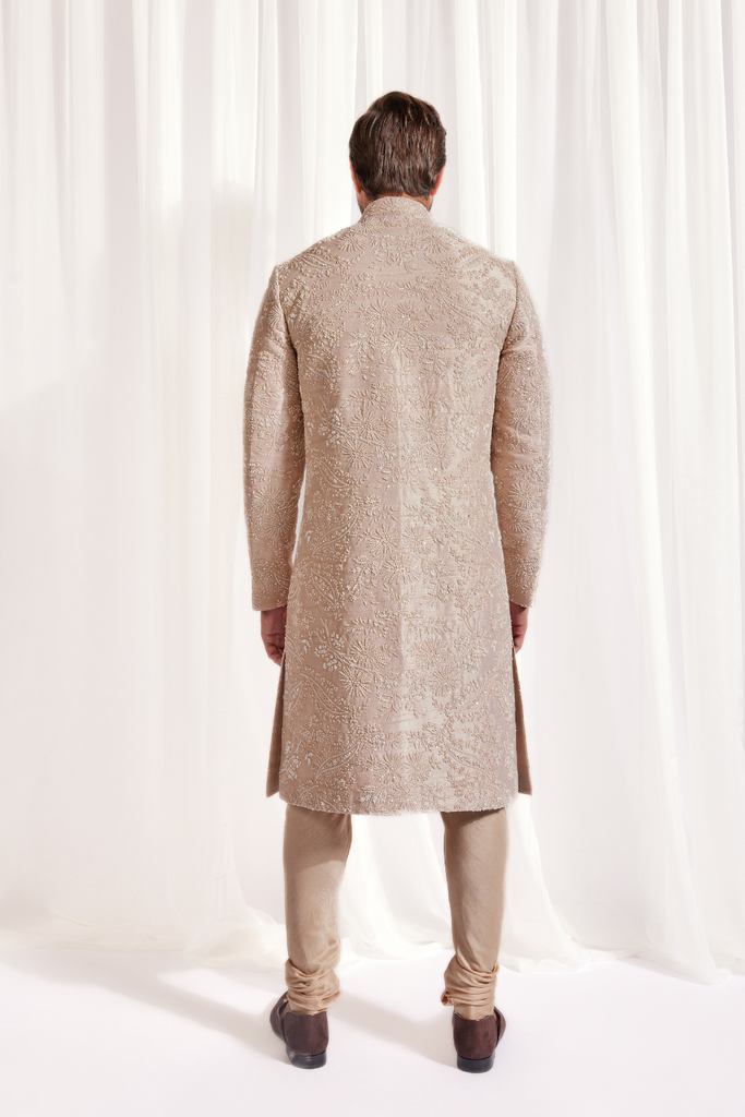 SHERWANI WITH UNDER KURTA AND CHURIDAR