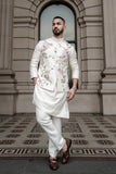 PORCELAIN PETALS NEHRU JACKET SET