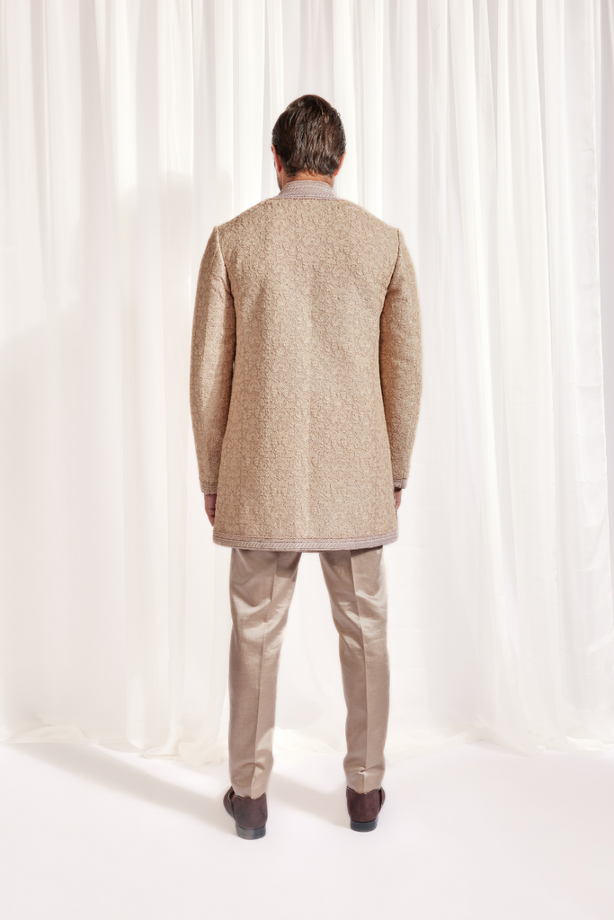 SHORT ACHKAN OPEN SET WITH KURTA AND SLIM PANT