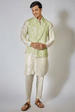 PISTA GREEN SHADED KURTA-JACKET SET