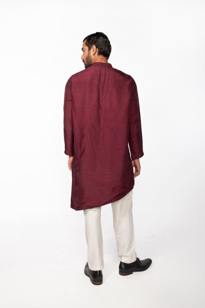 WINE PINTUCK KURTA