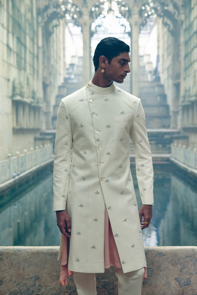 THREE LEAF MOTIF SHERWANI