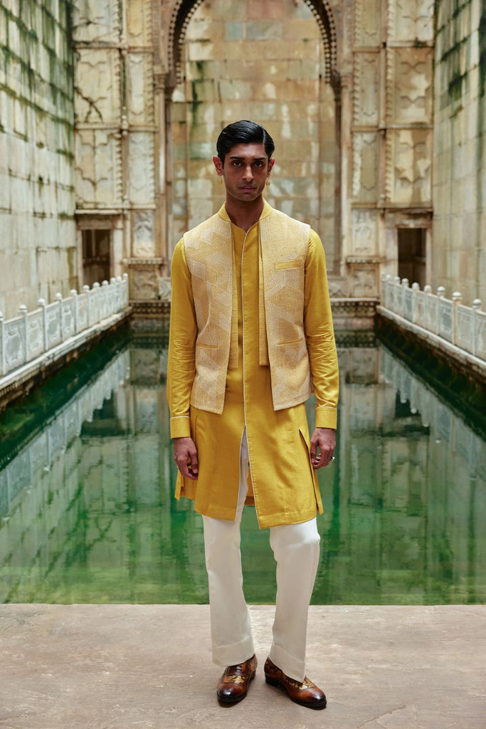 EMBROIDERED FRONT OPEN JAWAHAR JACKET