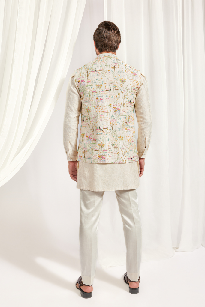 SHORT BANDI WITH KURTA AND SLIM PANTS