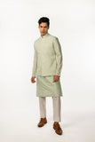 SOOTHING GREEN EMBROIDERED WITH HIGHLIGHTS BUNDI WITH GREEN EMBROIDERED KURTA SET