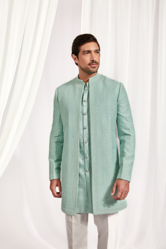 OPEN ACHKAN WITH KURTA, SLIM PANTS