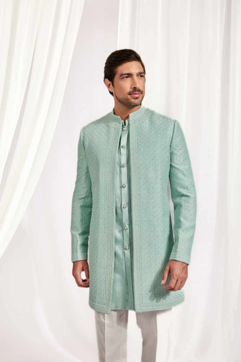 OPEN ACHKAN WITH KURTA, SLIM PANTS