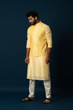 LEMON KURTA & SMOCKED NEHRU SET