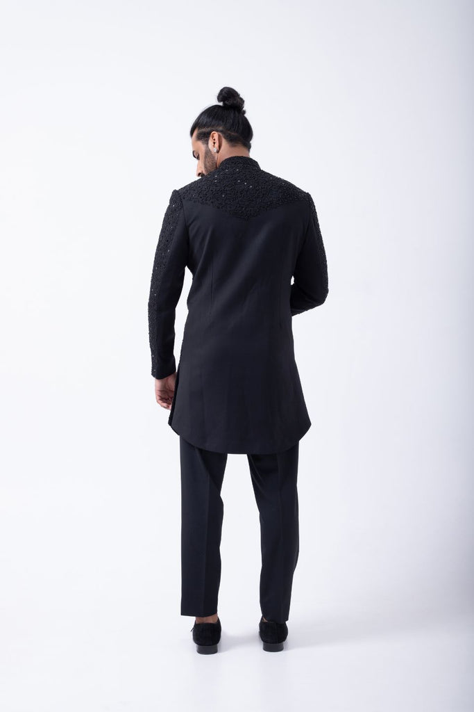 BLACK HEAVY WEB HAND EMBRIODERED INDOWESTERN