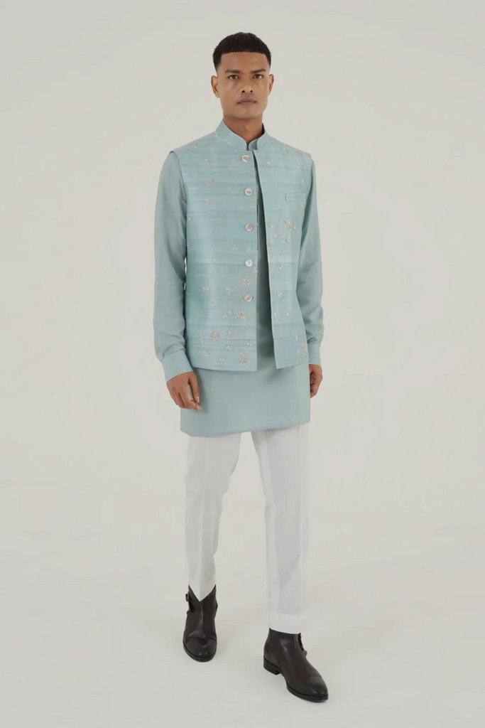 METALLIC HAND EMBROIDERED JAWAHAR JACKET