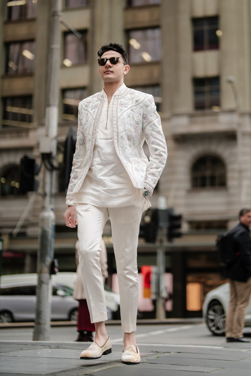 WHITE DAHLIA SHORT JACKET SET