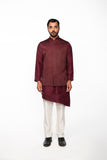 WINE LOTUS BUNDI WITH WINE PINTUCK KURTA