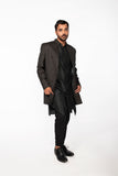 OLIVE EMBROIDERED OPEN JACKET WITH KURTA SET