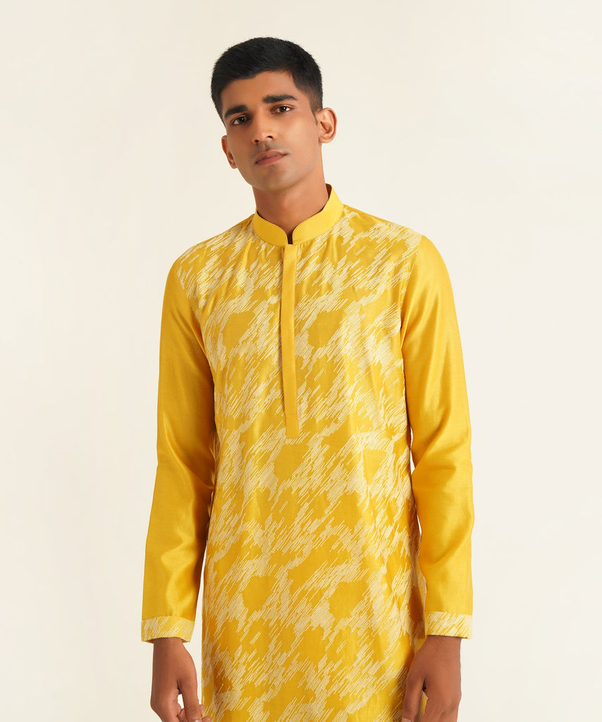 DIAGONAL LINE EMBROIDERED KURTA SET