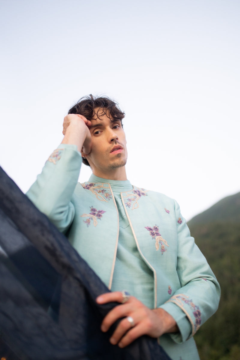 BLUE FELICIA CONTEMPORARY JACKET SET