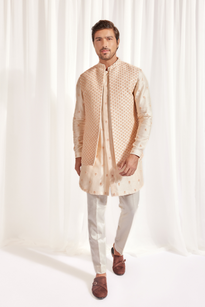 SHORT OPEN BANDI SET WITH KURTA AND SLIM PANT