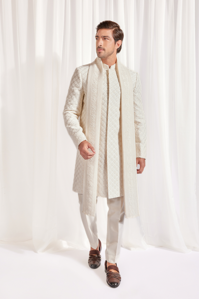 ACHKAN WITH UNDER KURTA AND SLIM PANTS