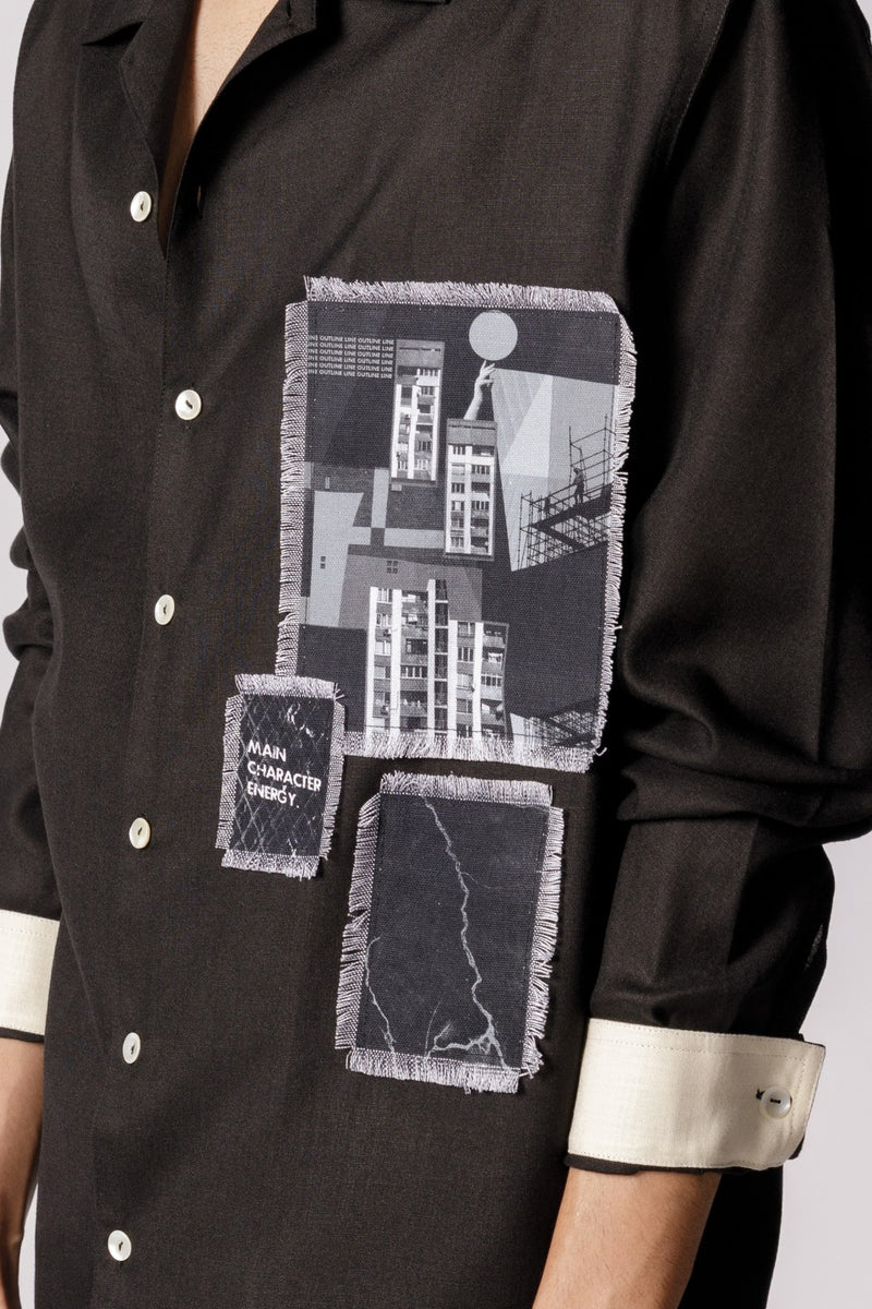 OVERSIZED PATCH WORK SHIRT