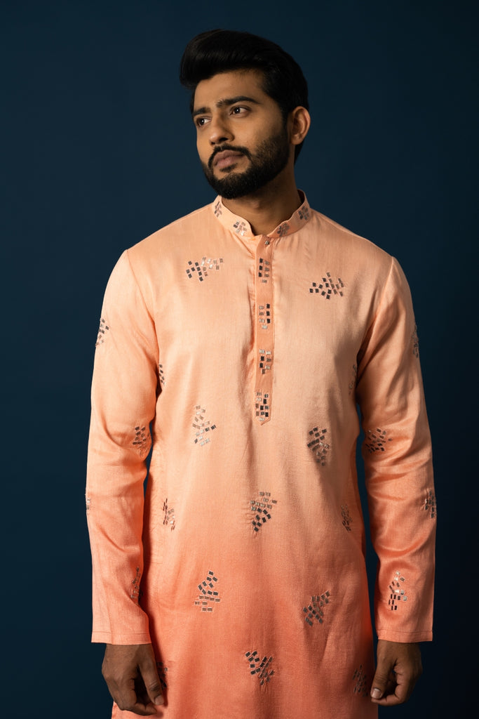 OMBRE CORAL KURTA SET