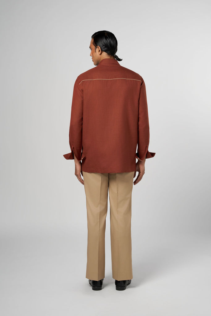 LEATHER STRIPED SHIRT