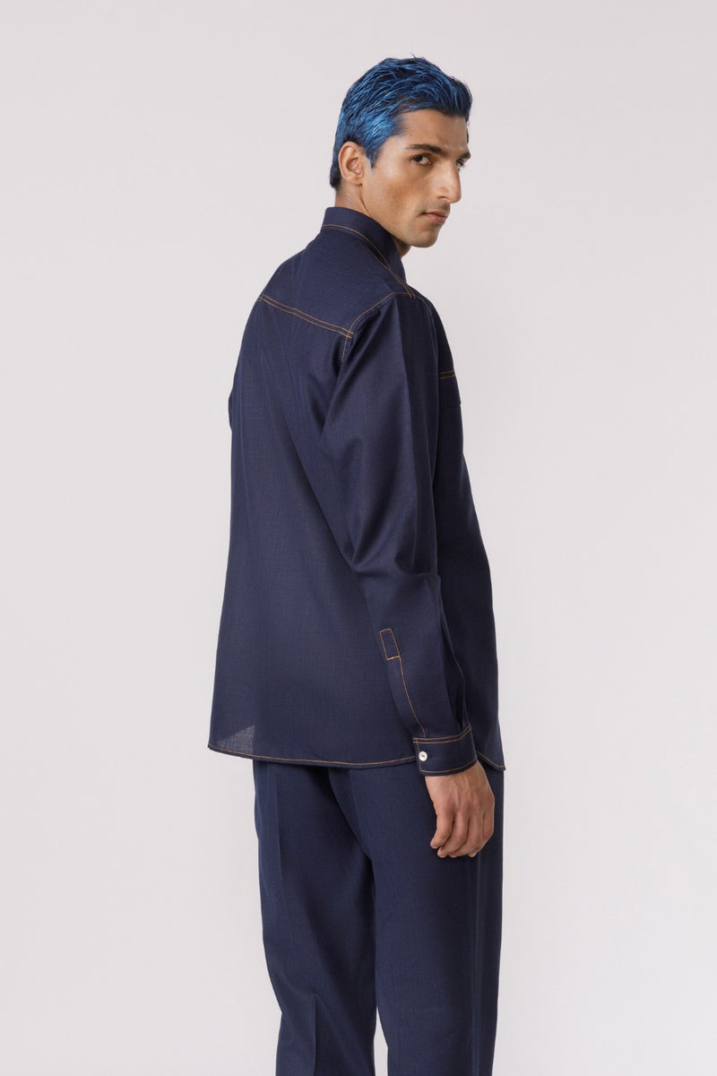 CONTRAST PATCH POCKET SHIRT