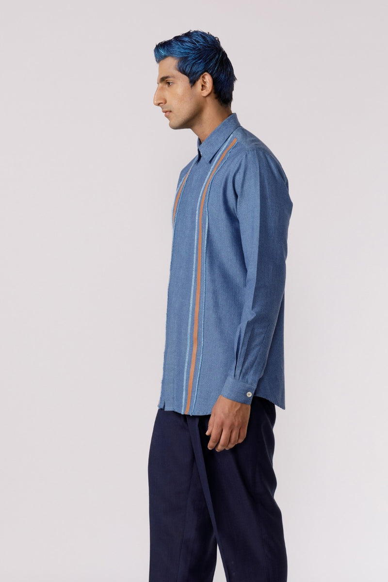 LEATHER PATCH ACCENT SHIRT