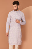 PURPLE KASHMIRI EMBROIDERED CHIKANKARI KURTA