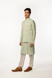 SOOTHING GREEN EMBROIDERED WITH HIGHLIGHTS BUNDI WITH GREEN EMBROIDERED KURTA SET