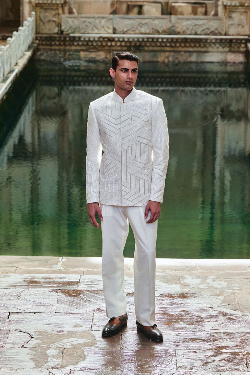 LACE AND METAL EMBROIDERY BANDHGALA