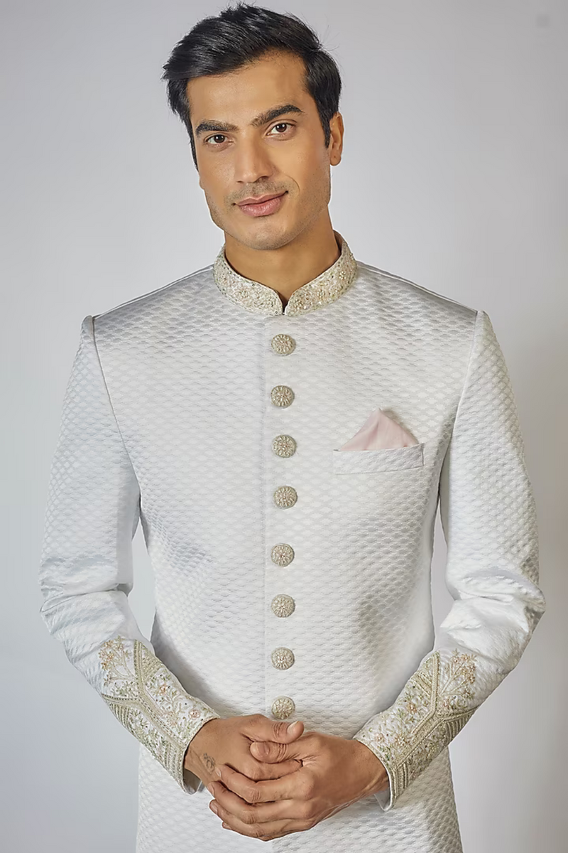 OFF WHITE EMBROIDERED SHERWANI