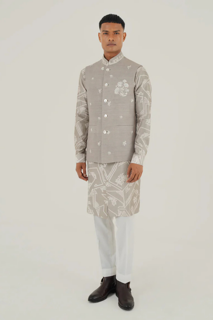 METALLIC EMBROIDERED JAWAHAR JACKET