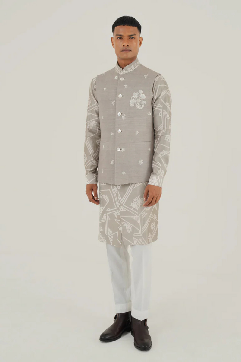 METALLIC EMBROIDERED JAWAHAR JACKET