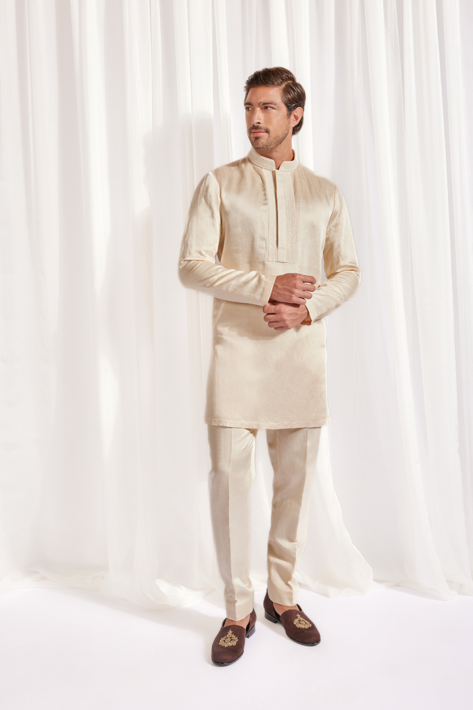 OPEN ACHKAN WITH KURTA AND SLIM PANT