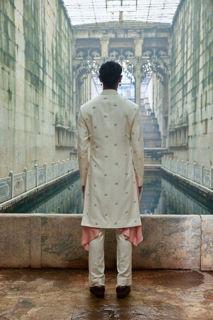 THREE LEAF MOTIF SHERWANI