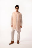 PINK EMBROIDERED ACHKAN WITH PINK PINTUCK KURTA SET