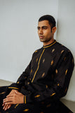 BLACK CHANDERI KURTA SET