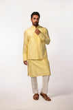YELLOW EMBROIDERY BUNDI WITH YELLOW EMBROIDERED KURTA SET