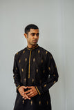 BLACK CHANDERI KURTA SET