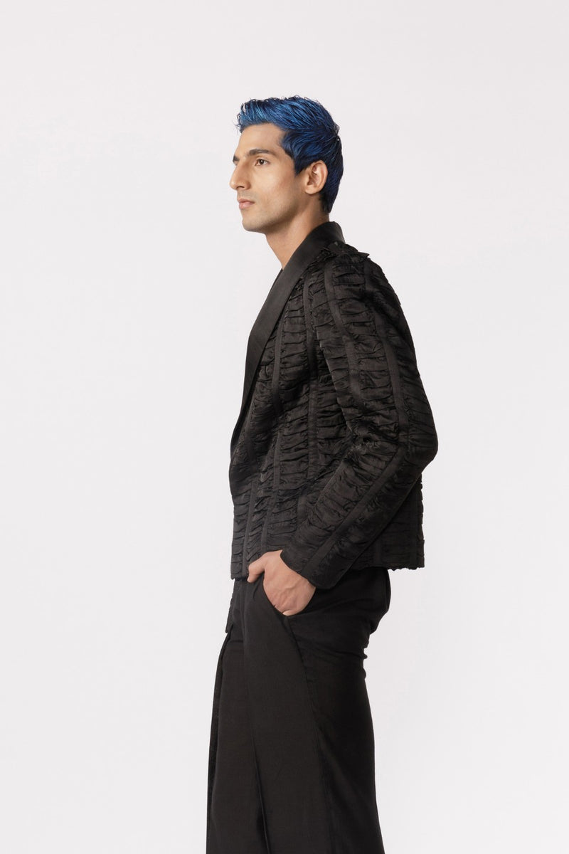 RUCHED CROPPED BLAZER