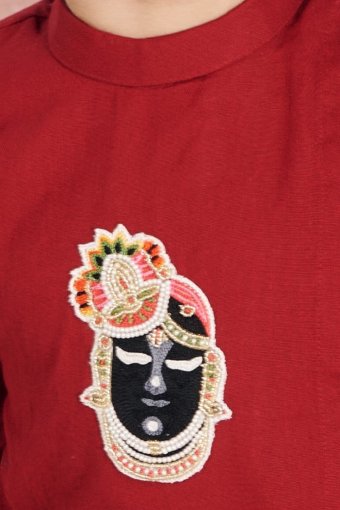 MAROON SRINATHJI KURTA SET