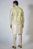 PISTA GREEN SHADED KURTA-JACKET SET