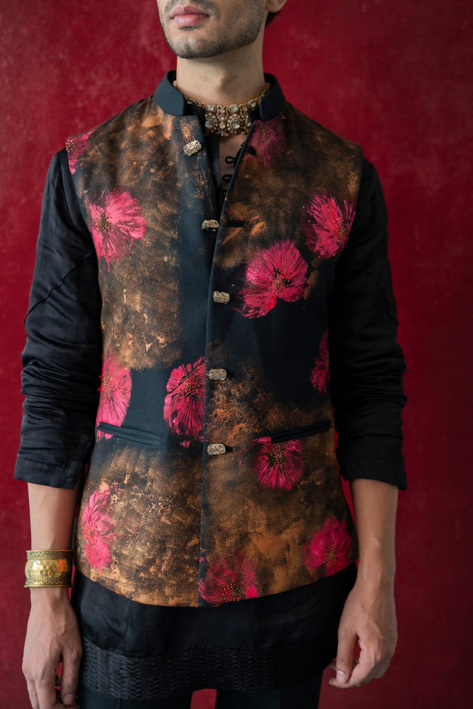 DEEP FUSCHIA NEHRU JACKET SET