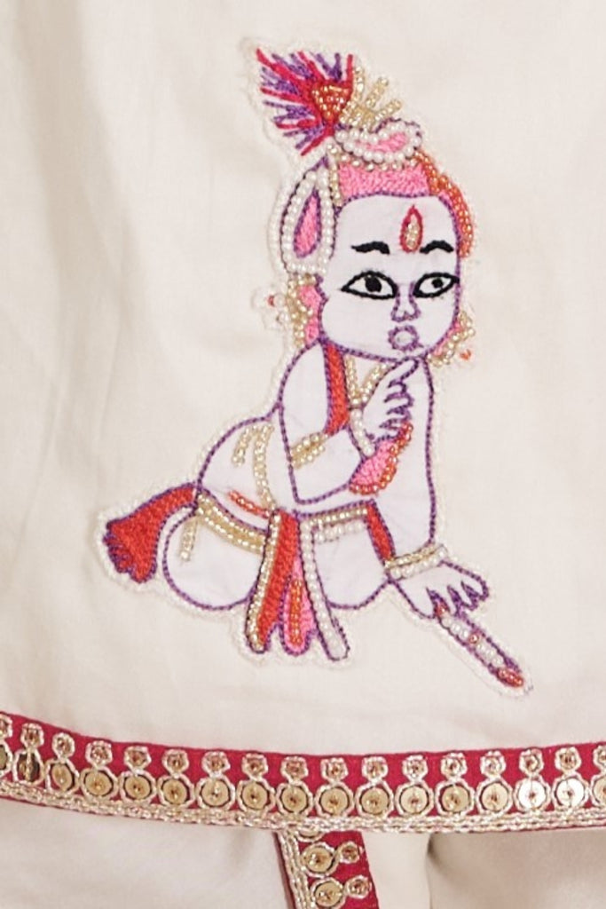 WHITE KRISHNA DHOTI SET