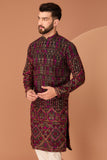 BLACK KASHMIRI EMBROIDERED KURTA WITH INTRICATE MULTI-THREADWORK