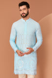 SKY BLUE CHIKANKARI KURTA